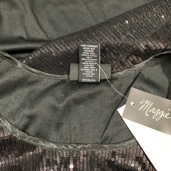 Maggie Barnes NWT SEQUIN BLACK Sheath Dress - Picture 7 of 8